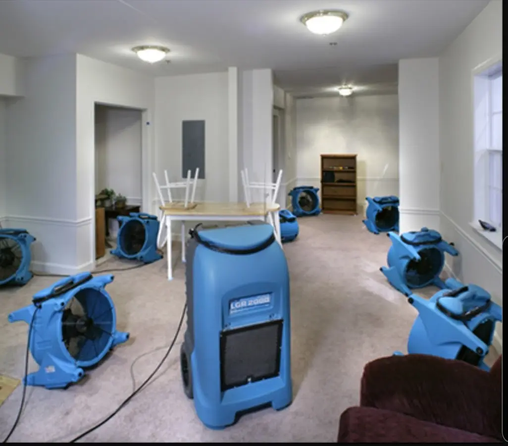 Air movers and dehumidifier setup for Water Extraction & Removal in Lathrop