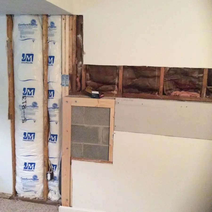 Wall insulation replacement during Basement Flood Cleanup in Lathrop